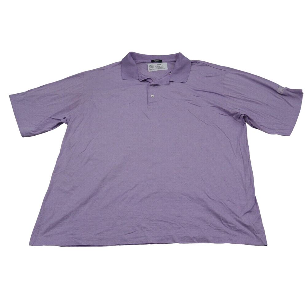 Marbas Shirt Mens 2XL Purple Short Sleeve Spread Collar Cotton Knit Button Polo